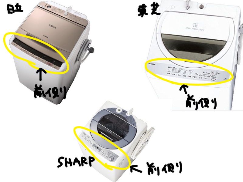 縦型洗濯乾燥機_操作盤メーカー比較